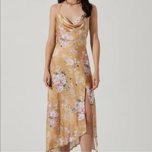 NWT ASTR the Label Gaia satin midi dress